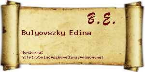 Bulyovszky Edina névjegykártya