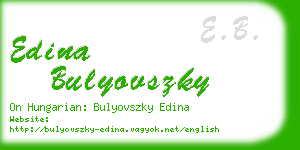 edina bulyovszky business card